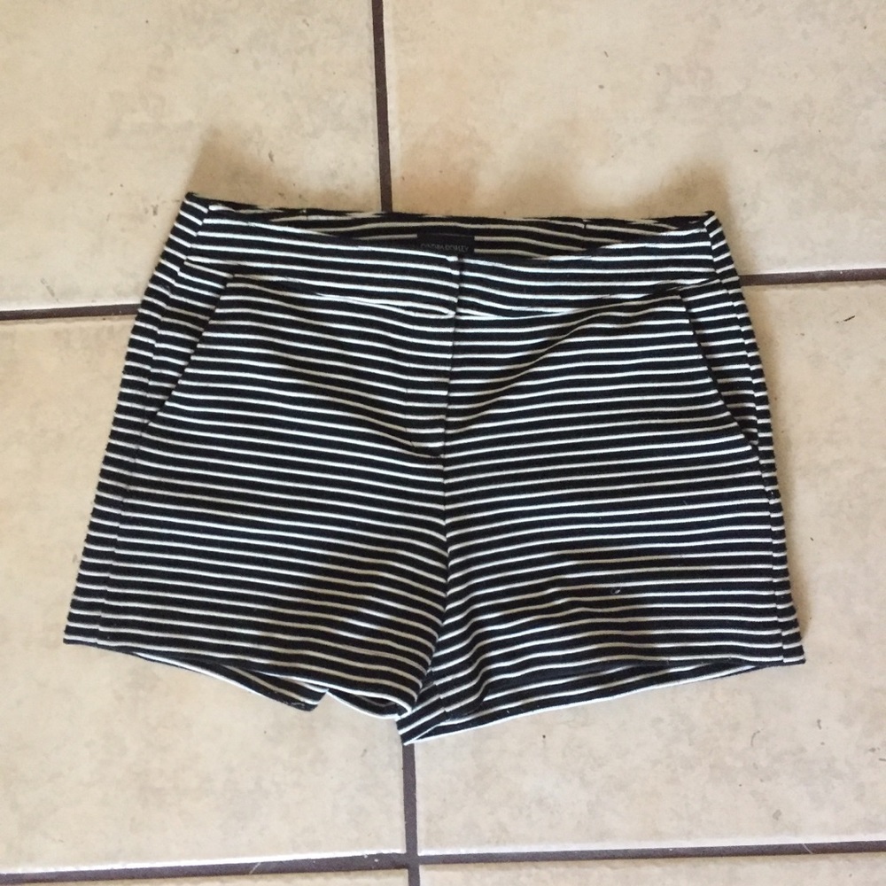 Black & white striped Cynthia Rowley shorts